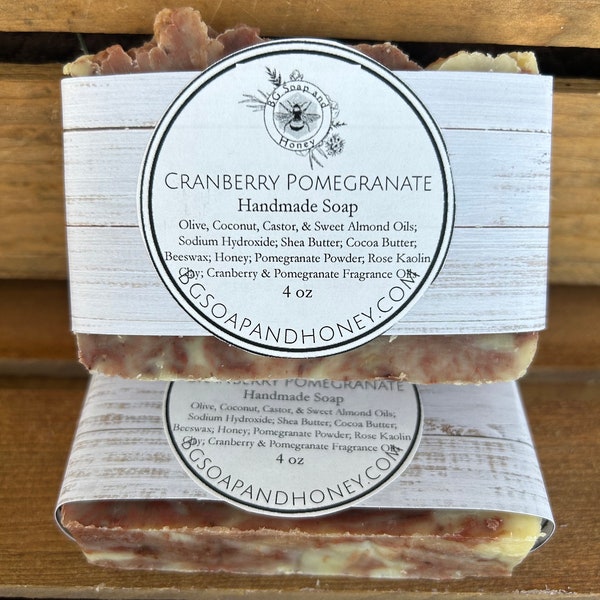 Cranberry Pomegranate  Bar Soap- palm free soap