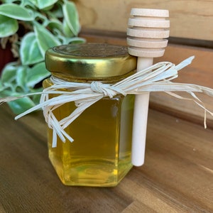 Small Hexagon Honey Jar with Dipper