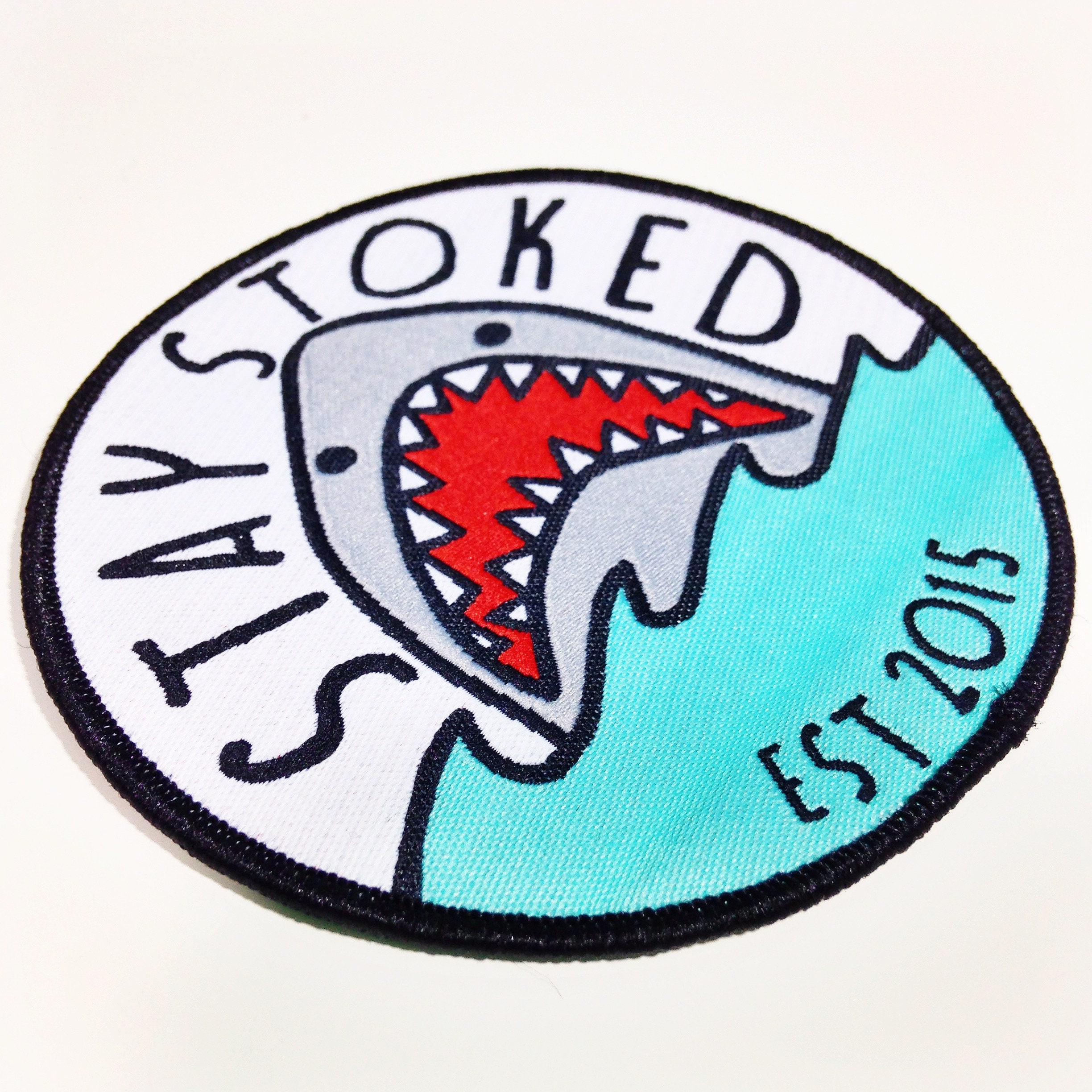 Shark Sew On Patch Woven Shark Patch High Quality Patch Etsy