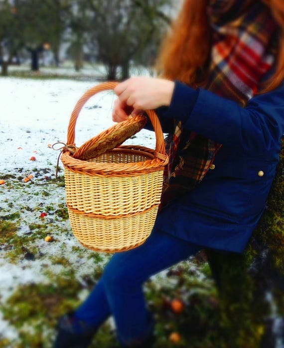 Jane Birkin Basket Lidded Basket Round Wicker Basket Birkin Etsy