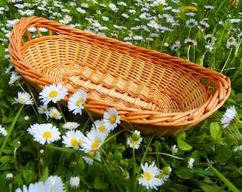 Serving tray, Fruit tray, Oval Basket Tray, Oval Wicker Tray, Wicker Basket, Oval Bread Basket, Small Basket Tray, Photo Props, Cheese Tray