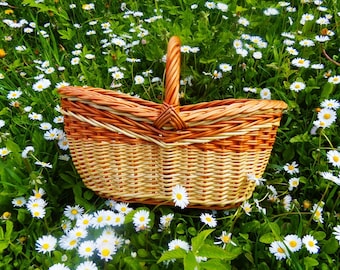 Woven wicker basket, mothers day gift, oval basket, flower girl basket, rustic interior, white wicker basket, serving tray, Photo Props