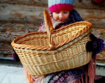 Sac à main en osier, panier de fille de fleur, panier en osier, sac en osier, panier en osier, panier tissé à la main, sac à main en osier, panier de pique-nique, osier blanc