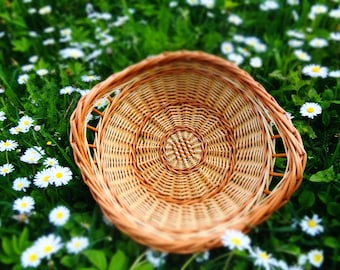 Bread tray, Bread basket, Fruit tray, Round Willow Tray, Small Shallow Basket, Round Wicker Tray, Rustic Round Tray, Kitchen design, serving