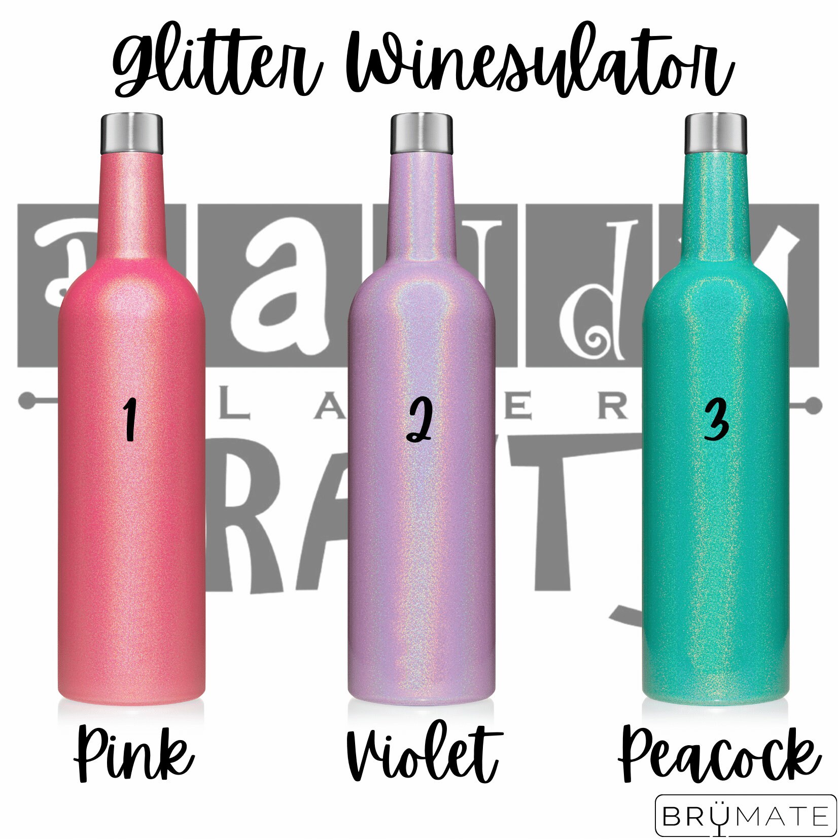Brumate WINESULATOR Glitter Violet Insulated Wine Canteen Bottle 25oz