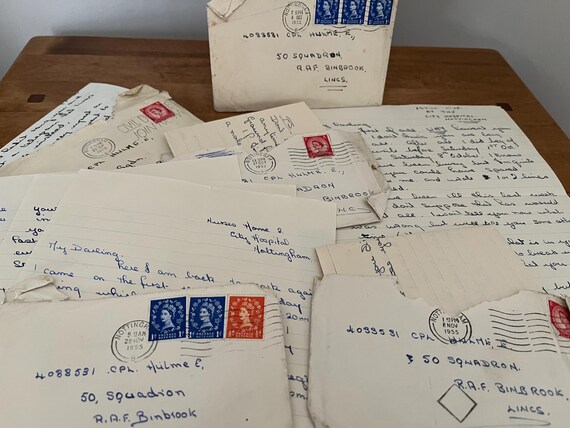 Vintage Love Letters From Nurse To RAF Corporal 1955, Most Letters Have Multiple Pages.