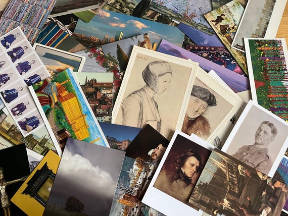 Collection Of 50 Large Mixed Postcards Ideal For Craft Use.