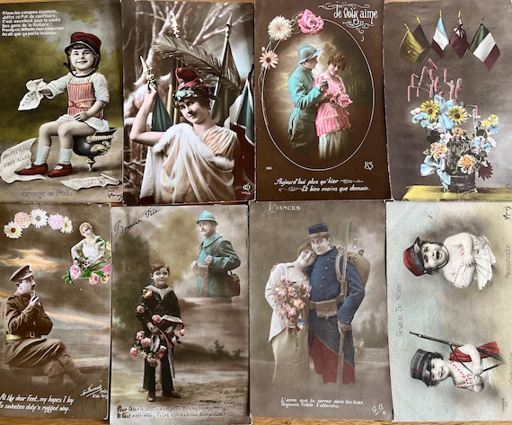 Vintage WW1 Period Postcards Handwritten Active Service Personal Cards.