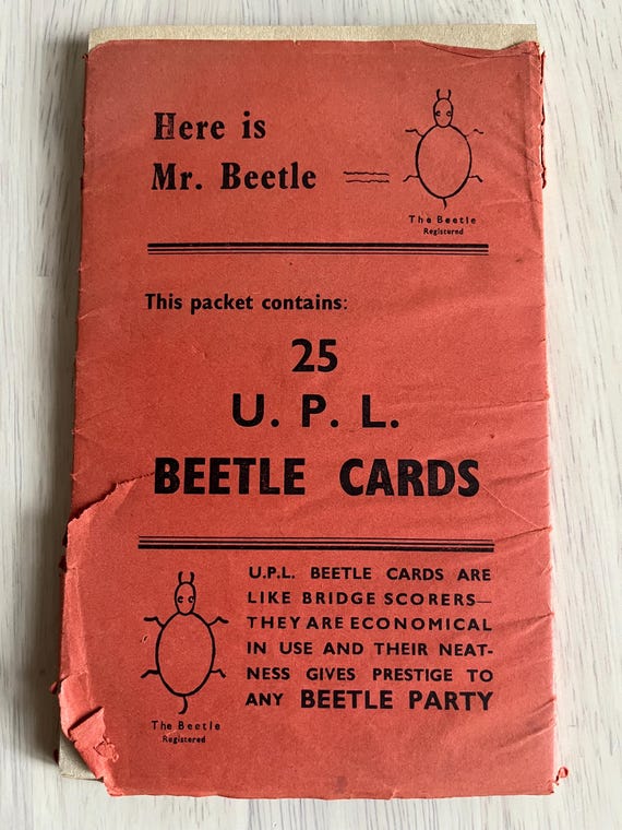 Vintage Mr Beetle Game Cards Unopened 25 Cards.
