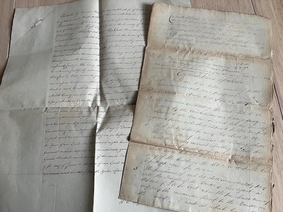 Large Vintage 1808 & 1819 Handwritten Documents.