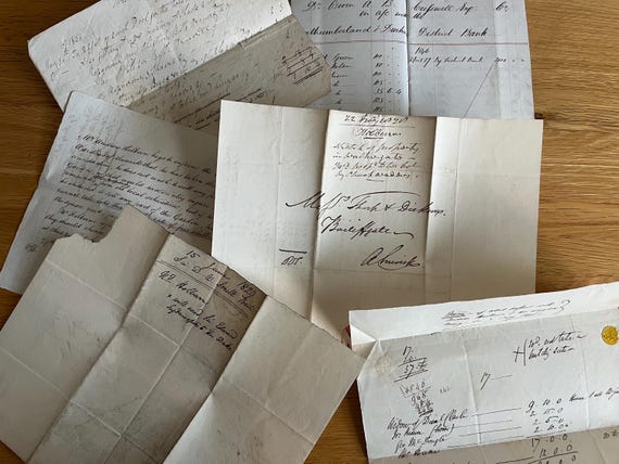Collection Of Early 1800s Handwritten Ephemera.