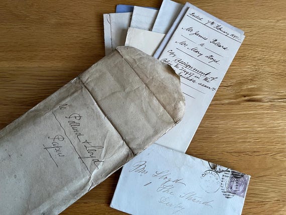 Old Envelope  Stuffed With Vintage Letters Ephemera Including Victorian Letter, Vault Clearance.