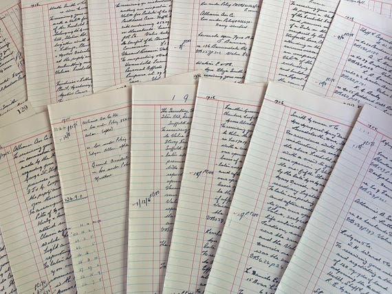 Collection Of 30 Pages Of Vintage Ledger Pages.