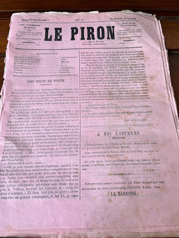 Le Piron No1 Edition 1880 French Publication ( Very Rare ) With Another 4 Issues.
