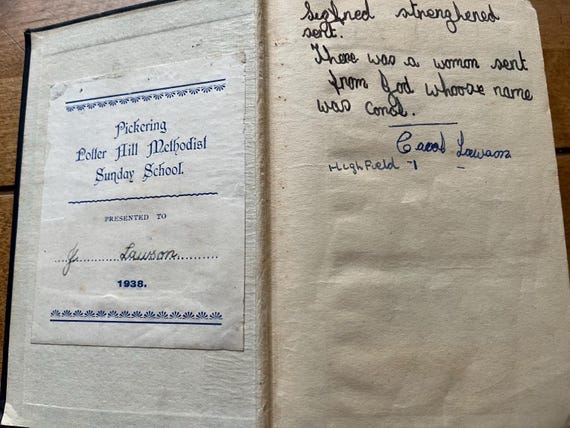 1938 Pickering Methodist Sunday School Holy Bible.