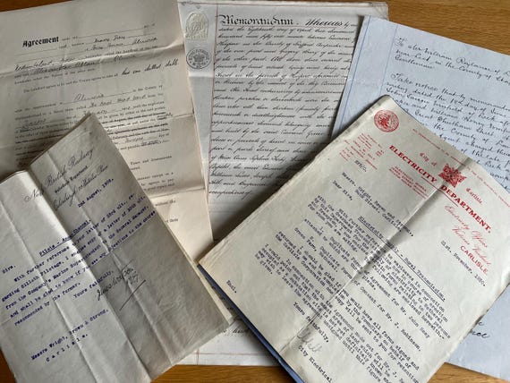 Collection Of Vintage Documents Victorian And Later, Free UK Postage.