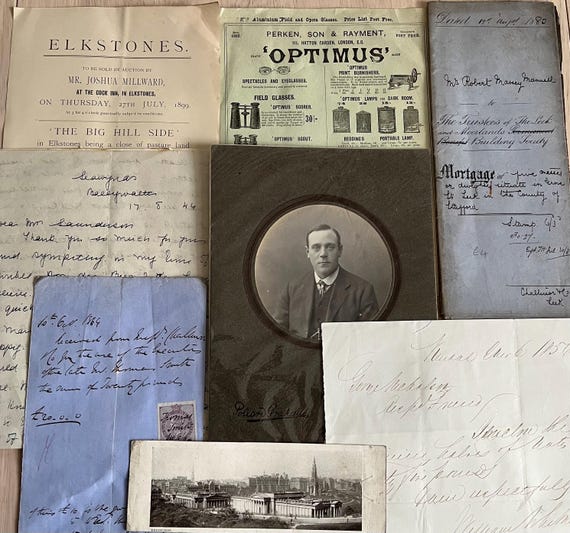 Collection Of Vintage Ephemera Dating Back To 1856 Letters, Documents.