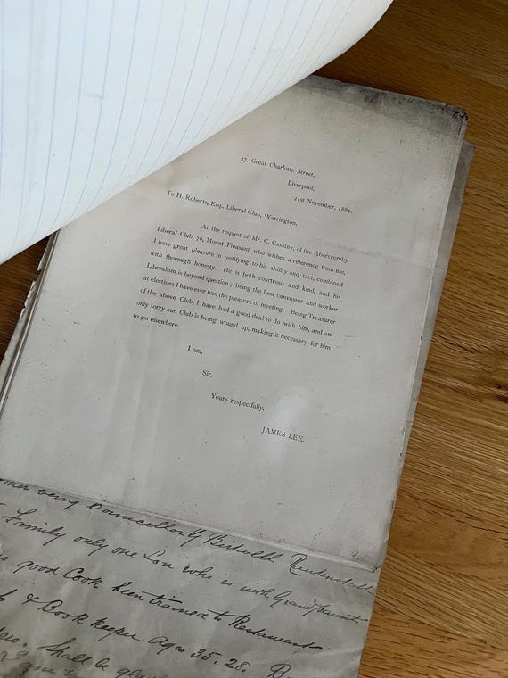 Bundle Of Victorian Documents Relating To Job Applications Annd References.