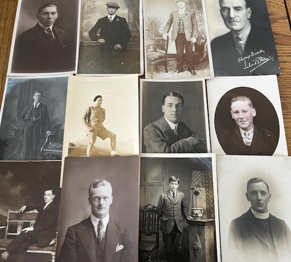 Collection Of Men Themed Vintage Real Photo Postcards.