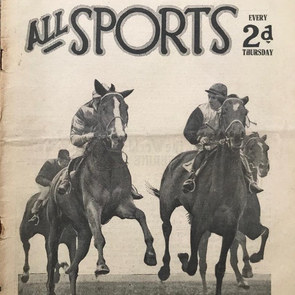 1926 Tous les sports (numéro spécial Derby) journal vintage.