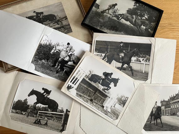 Collection Of Vintage Show Jumping Photographs Including Some Framed.