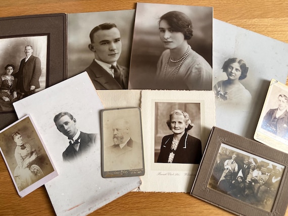 Collection Of Vintage Victorian/Edwardian Hardbacked Photographs Mixed Sizes.