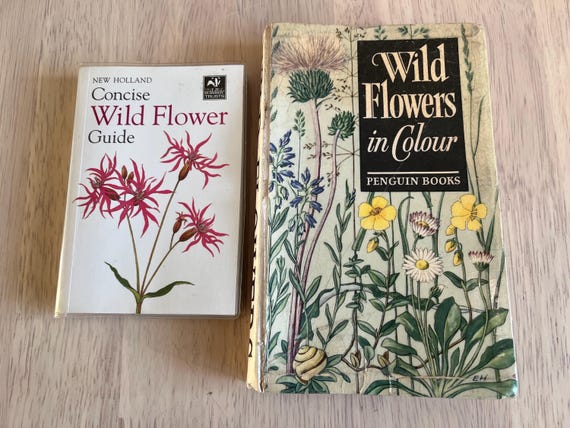 Wild Flowers In Colour And Cincise Wild Flower Guide, 2 Vintage Books With 100s Of Illustrations Ideal For Craft Use.