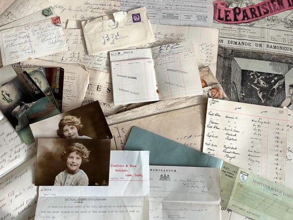 Vintage Ephemera collection Including Rare French Publication, Old Envelopes, Letters, Documents, Postcards And More With Free UK Postage.