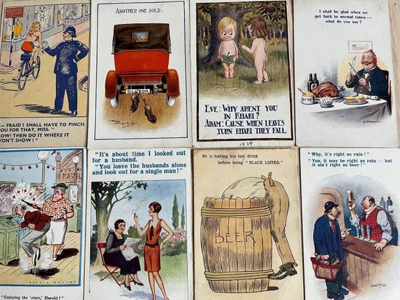Rare Vintage Comic Postcard Collection.