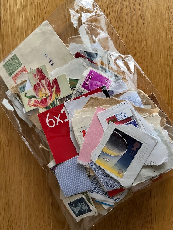 Bag Of Mixed Mostly British Stamps Ideal For Craft Use.