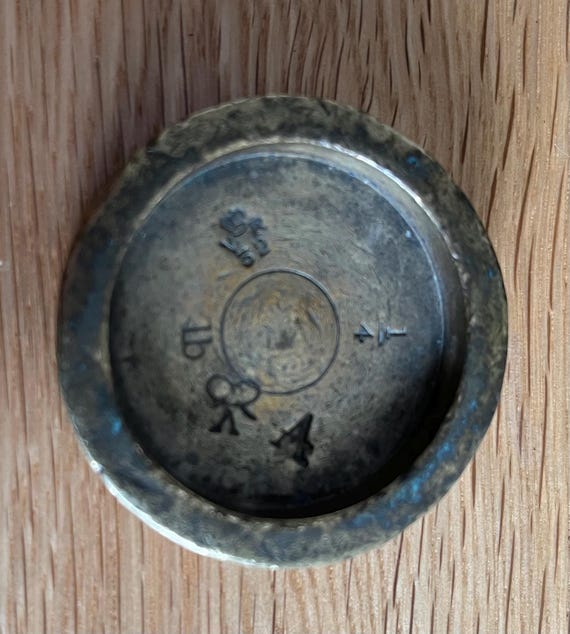 Vintage Brass Weight With Stamps Victorian Or Earlier.