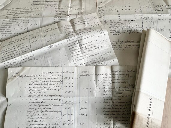 Collection Of Large Accounting Pages 1913.