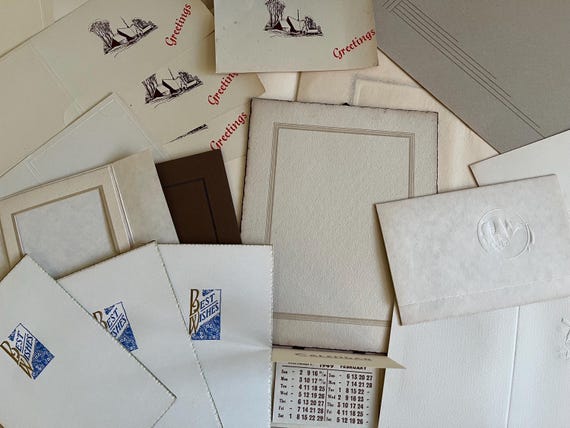 Collection Of 1949 Vintage Unused Card Photograph Frames Plus Calendar, Old Printers Stock, Ideal for Craft Use