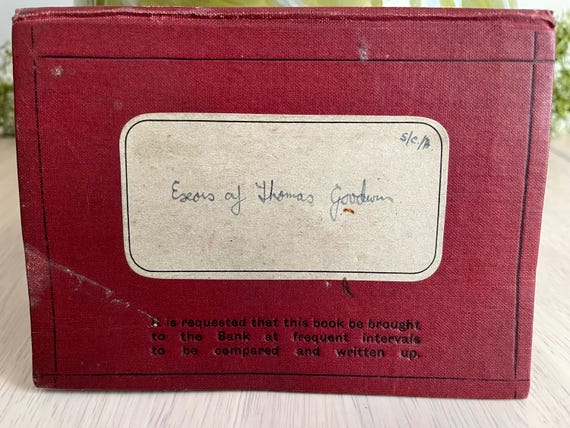 Vintage  1940/50s District Bank Account Book 12 Pages.