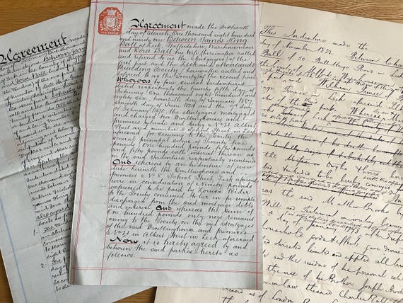 Victorian Handwritten Documents Collection 1880/90s.