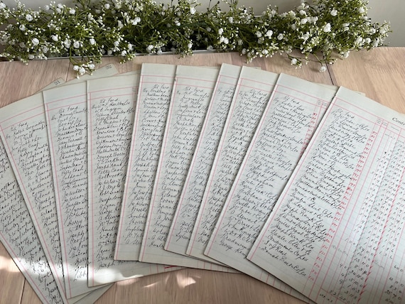 10 x Large 1930s Double Paged Ledger Paper.