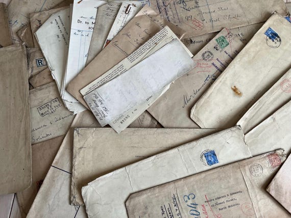 Collection Of 20 Cunrage Envelopes Plus A Pile Of Old Documents.