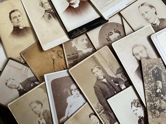 Collection Of Victorian Cabinet Cards x20.