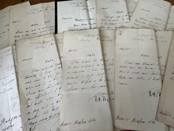 Vintage Collection Of Victorian Letters 1870’s With Reference To Redfern Hall.