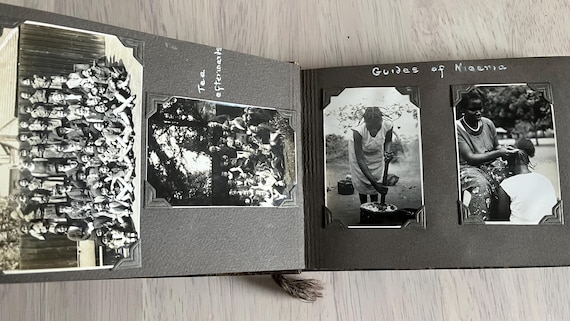1930s Interesting Small Photograph Album Guides Of Nigeria, Wembley Guide Rally Plus Other Social History Photos, Approx 60 Old Photographs.