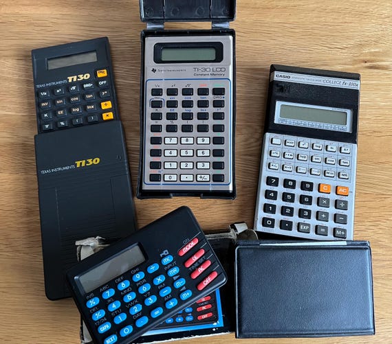 Collection Of Vintage Calculators (Untested) Texas Casio Data Bank.