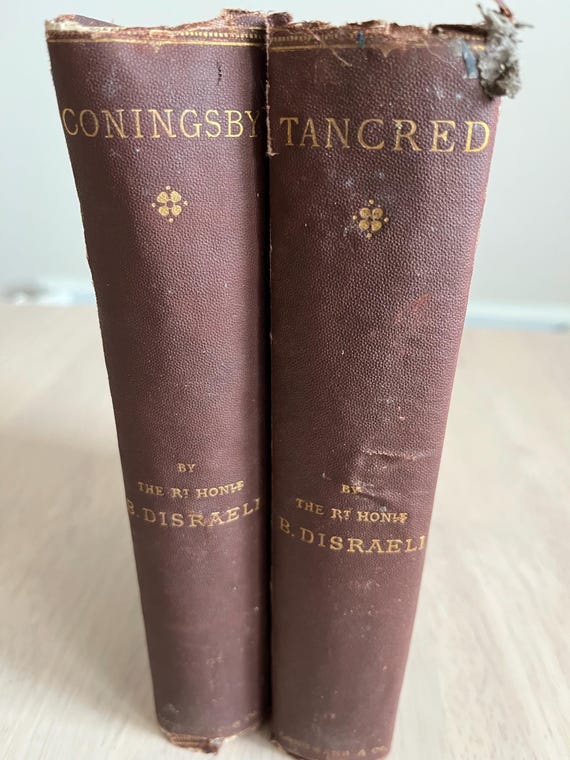 Vintage Victorian Books Coningsby And Tancred 1870/71 By The Right Honourable B. Disraeli