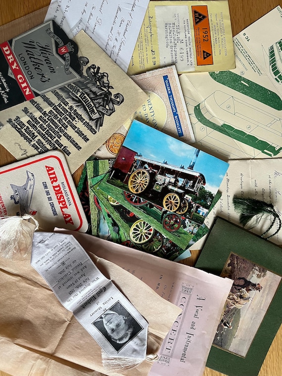 Collection Of  Vintage Ephemera Ideal For Craft Use, All Original Items.