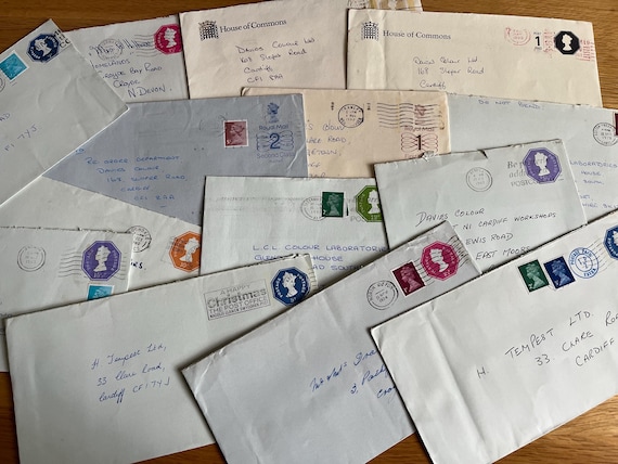 Collection Of Used Vintage Envelopes Ideal For Craft Use.