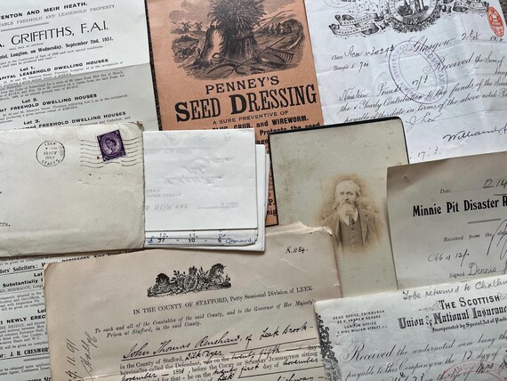 Vintage Ephemera Collection, Minnie Pit Disaster Relief Fund Reciept, 1891 Drunk & Disorderly Court Papers, Letter With Various Documents.