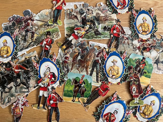 Collection Of Rare  Vintage Victorian Military Scraps .