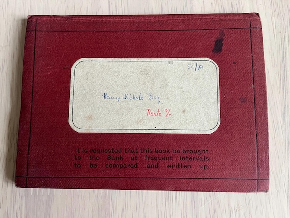 1950s Vintage Harry Nichols Esq Rents Accounts Book District Bank Limited .