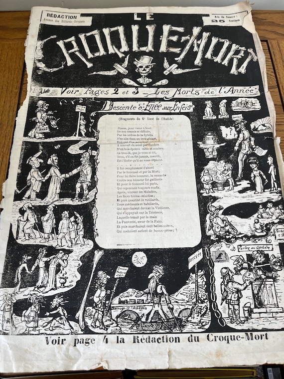 Le Croque Mort ( Undertaker / Mortician) Bizarre Pages From Vintage French Publication.