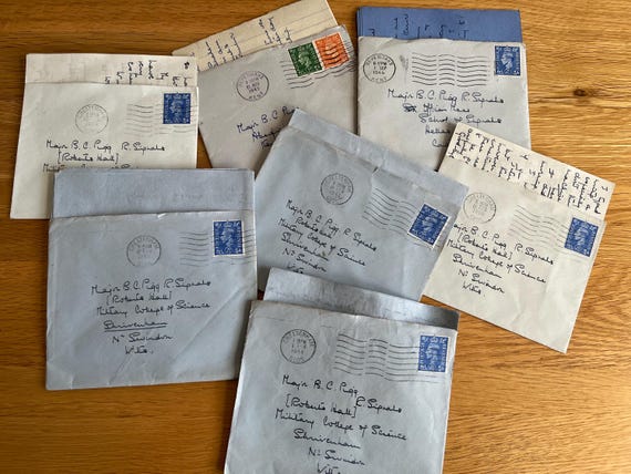Collection Of Vintage Letters From Wife To Military Major 1940s.