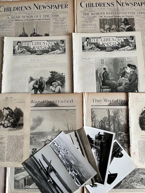 Collection Of Vintage Magazines Dating Back To The 1830s, Including The Girls Own Paper, Children’s Newspaper, War Illustrated, The Olio.